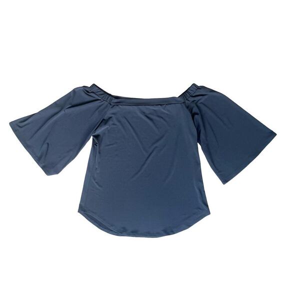 Veronica M. Off Shoulder Bell Sleeve Black Blouse Top - Size Medium - Picture 2 of 7